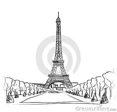 Paris eiffel tower illustration set. Love paris frame vintage collection. French cafe Cartoon Illustration