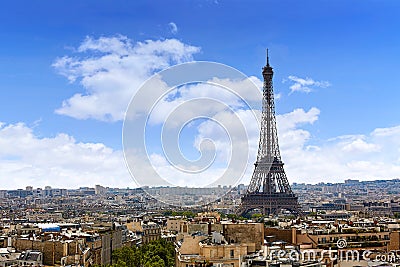 Paris Eiffel tower and skyline aerial France Stock Photo