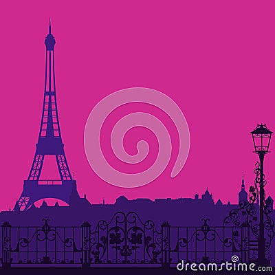 Paris evening Vector Illustration