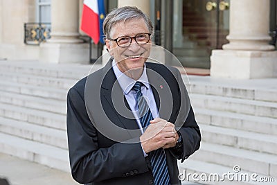 PARIS, FRANCE - APRIL 16, 2018 : Bill Gates at the Elysee Palace Editorial Stock Photo