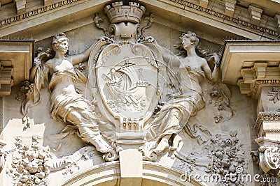 PARIS, FRANCE - APRIL 24, 2015: Commodities Exchange (Bourse de commerce, 1782) is a building in Paris now used to provide service Stock Photo