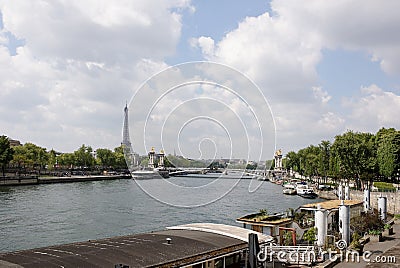 Paris,France- April 29, 2017: View of the Alexander lll Bridge Editorial Stock Photo