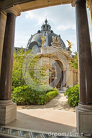 Paris, France. August 2022. The courtyard and colonnade of the Petit Palais in Paris. Editorial Stock Photo
