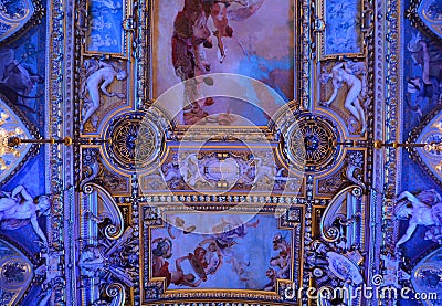 Paris city hall`s celling painting Editorial Stock Photo