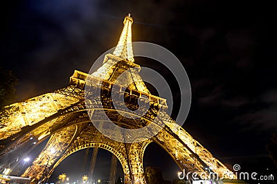 Close up of the Eiffel Tower Tour Eiffel. Editorial Stock Photo