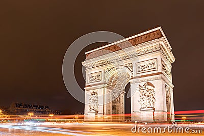 Paris, France - Dec 2015: TThe Arc de Triomphe de l'Ã‰toile. Editorial Stock Photo