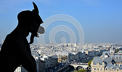 Gargoyles Notre Dame cathedral of Paris Editorial Stock Photo