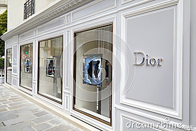 Dior fashion luxury store in avenue Montaigne in Paris, France Editorial Stock Photo