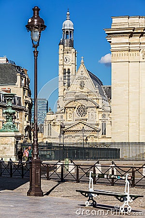 Saint-Etienne-du-Mont Church in Paris. France Editorial Stock Photo