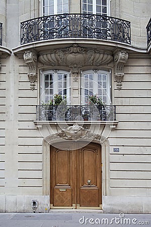 PARIS, FRANCE - July 07, 2023: Unusual doors of Paris Editorial Stock Photo