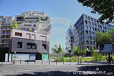 Paris, France - June 28, 2015: Eco-Quartier Clichy-Batignolles Editorial Stock Photo