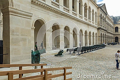 Paris, France - June 25, 2016: Les Invalides is a complex of museums in Paris, the military history museum of France, and the tomb Editorial Stock Photo
