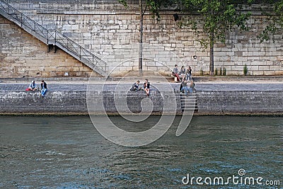 People on the embankment Editorial Stock Photo