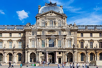 PARIS, FRANCE - JUNE 23, 2017: View of the Pavillon Sully of the Louvre. Is the world`s largest art museum and is housed in the Editorial Stock Photo