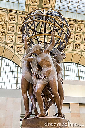 Paris, France, March 28 2017: Jean-Baptiste Carpeaux , The Four Parts of the World .Orsay Museum Paris Editorial Stock Photo