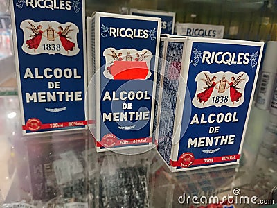 Liquor Alcool de Menthe Editorial Stock Photo