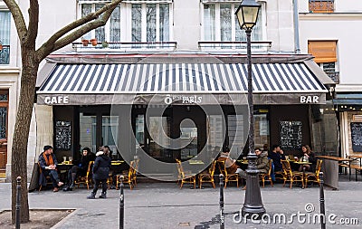 The traditional French cafe O Petit Paris , France. Editorial Stock Photo