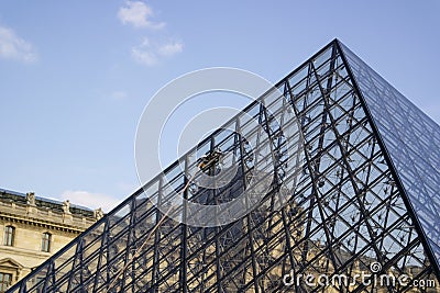 PARIS, FRANCE - MARCH 22, 2016: View of Louvre building in Louvre Museum. Louvre Museum is one of the largest and most visited mu Editorial Stock Photo