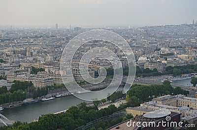 PARIS, FRANCE - MARCH 29, 2014: VIEW FROM TORRE EIFFEL Editorial Stock Photo