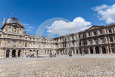 The Cour Carree of the Louvre Palace in Paris Editorial Stock Photo