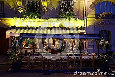 Located in the heart of the 7th district of Paris, the Cafe d'Orsay is close to the Orsay museum. Editorial Stock Photo