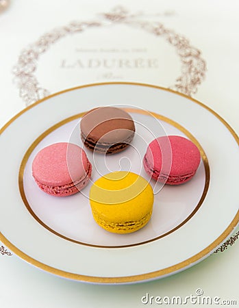 Macarons from Laduree store in Paris Editorial Stock Photo