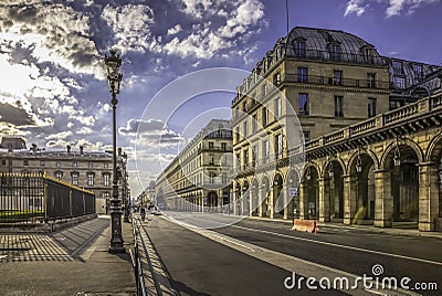 Typical luxury street in Paris Editorial Stock Photo