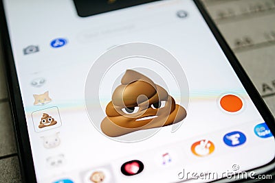 Face ID Faceial Recognition Animoji Emoji Poop Editorial Stock Photo