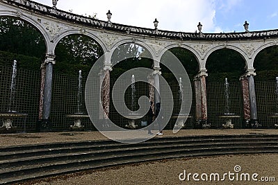 Tourists travelling to Palace of Versailles in Versailles, France Editorial Stock Photo