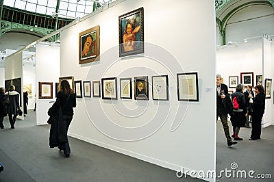 Paris, France, People Visiting Annual Contemporary Editorial Stock Photo