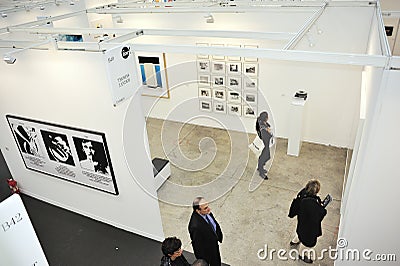 Paris, France, People Visiting Annual Contemporary Editorial Stock Photo