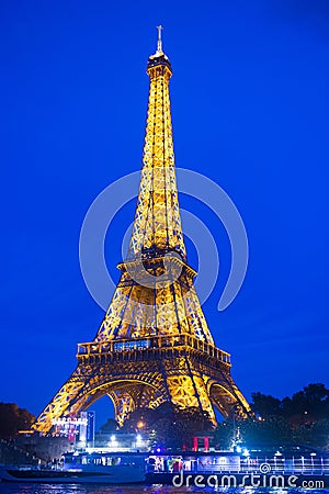Paris, France - September 23, 2017: eiffel tower. Icon of france. Travel to france. Make a stop in Paris. Journey to the Editorial Stock Photo