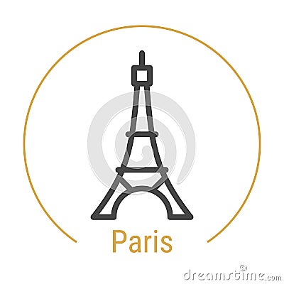 Paris, France Vector Line Icon Vector Illustration