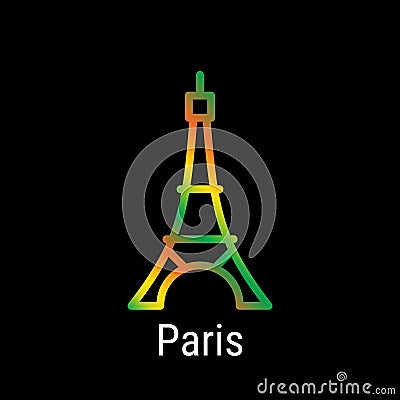 Paris, France Vector Line Icon Vector Illustration