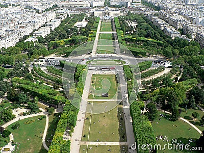 Paris Garden Champ de mars Stock Photo