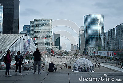 Paris from Grand Arche. Editorial Stock Photo