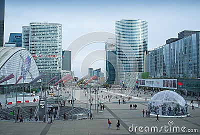 Paris from Grand Arche. Editorial Stock Photo