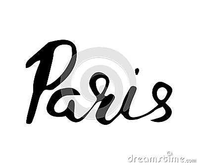 Paris hand lettering. Isolated on white background. Vector Illustration