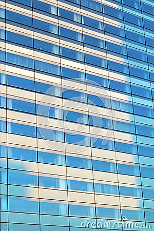 Paris La defense Offices building sun reflections in glass facade Editorial Stock Photo