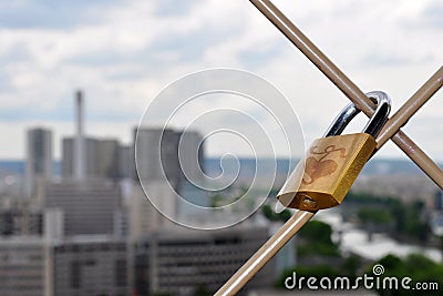 Paris Love Lock Stock Photo