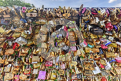 Paris Love Padlocks Editorial Stock Photo