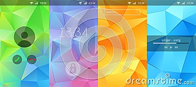 Paris mobile app application background wallpaper template mockup Vector Illustration