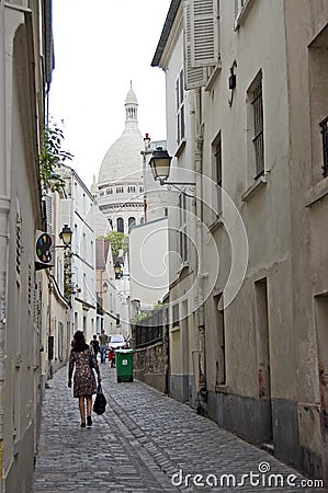 Paris Montmartre Rue saint Rus Stock Photo