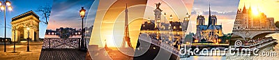 Paris landmarks collage Stock Photo