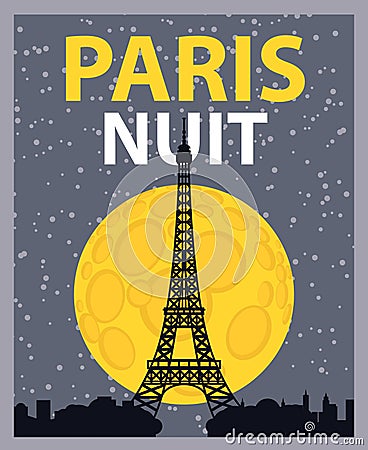 Paris night Vector Illustration