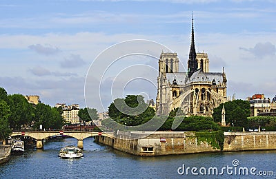 Paris, Notre Dame on the River Seine Stock Photo