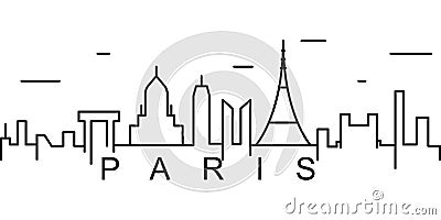 Paris outline icon. Can be used for web, logo, mobile app, UI, UX Vector Illustration