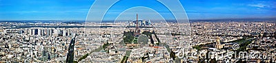 Paris panorama, France. Eiffel Tower, Les Invalides. Stock Photo