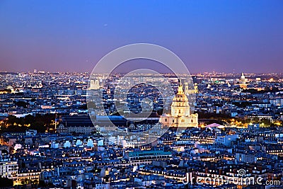 Paris panorama, France at night. Stock Photo