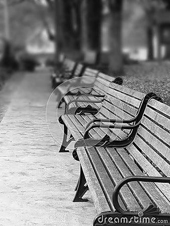 Paris Park Benches Stock Photo